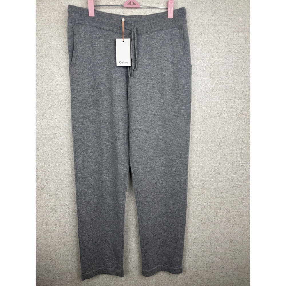 Quince Mongolian Cashmere Straight Leg Lounge Pants Womens Sz L Heather Grey NWT
